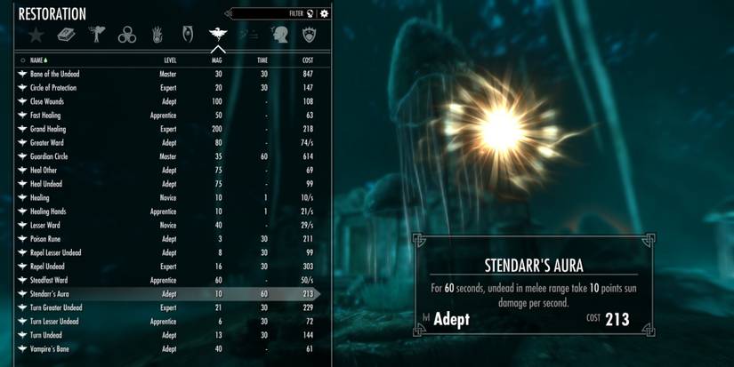 Skyrim Spellbook Stendarr's Aura