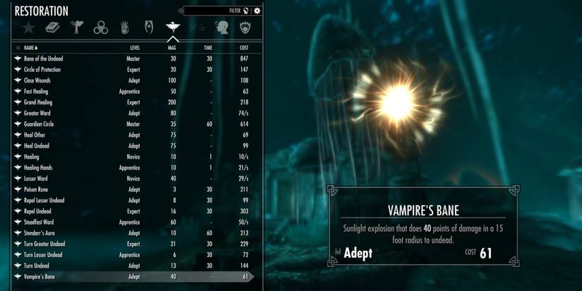 Skyrim Spellbook Vampire's Bane