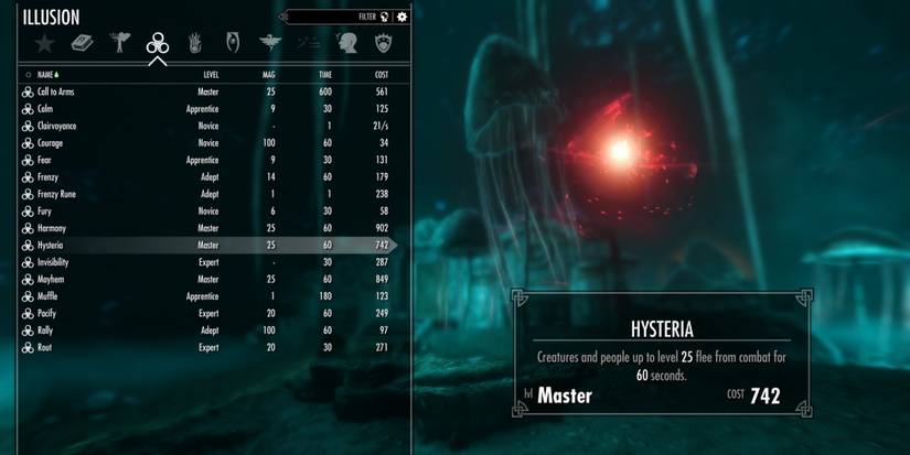 Skyrim spellbook Hysteria