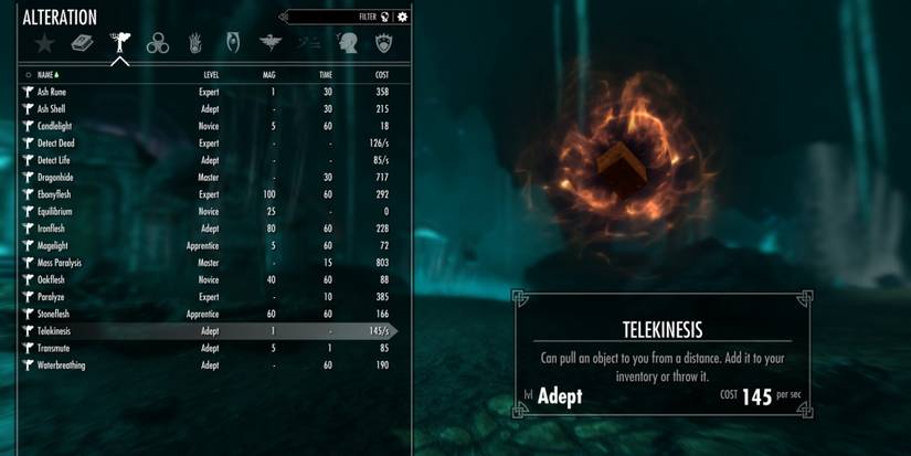 Skyrim spellbook telekinesis