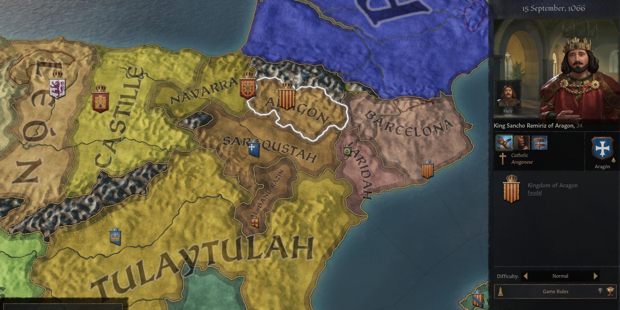 Crusader Kings 3 Sancho Remirez start with map