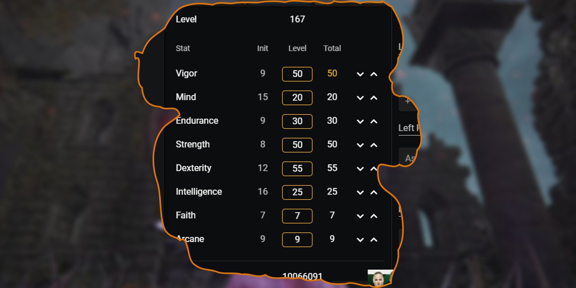 different character stats in elden ring