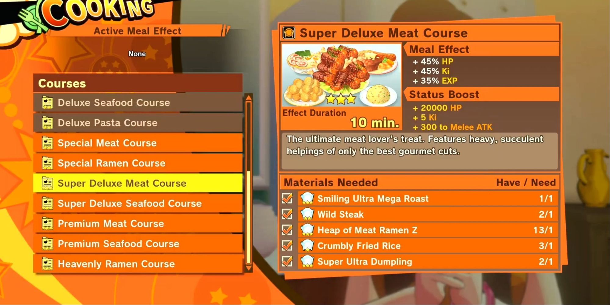 Dragon Ball Z Kakarot Super Deluxe Meat Course
