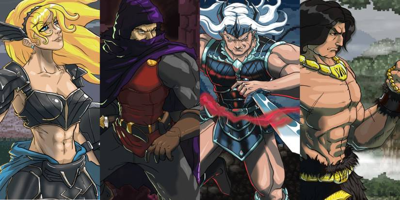 Abathor playable characters Sais, Kritias, Azaes, and Crantor