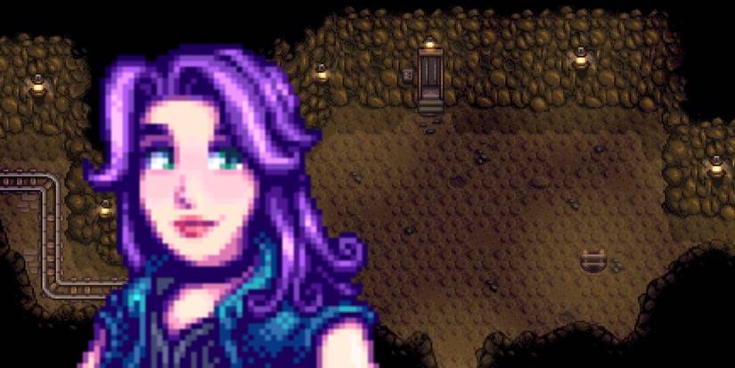 Abigail blushing on the first floor of the mines