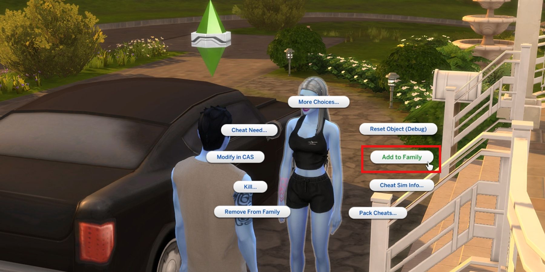 add to family cheat in the sims 4