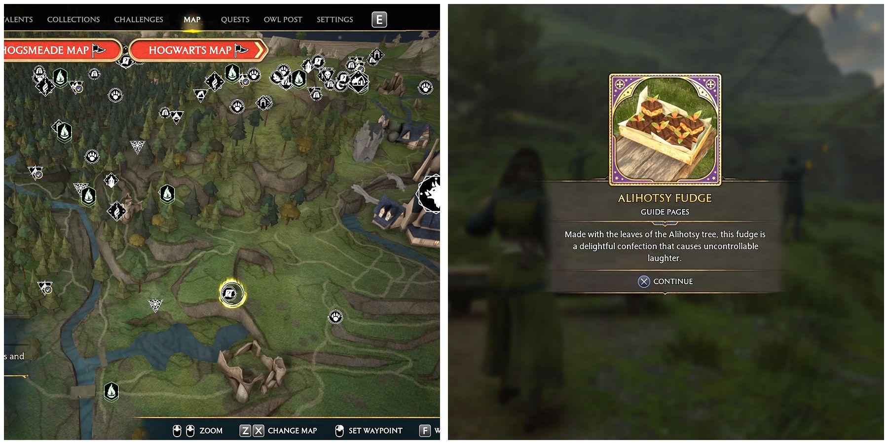 alihosty fudge field guide pages locations in hogwarts legacy