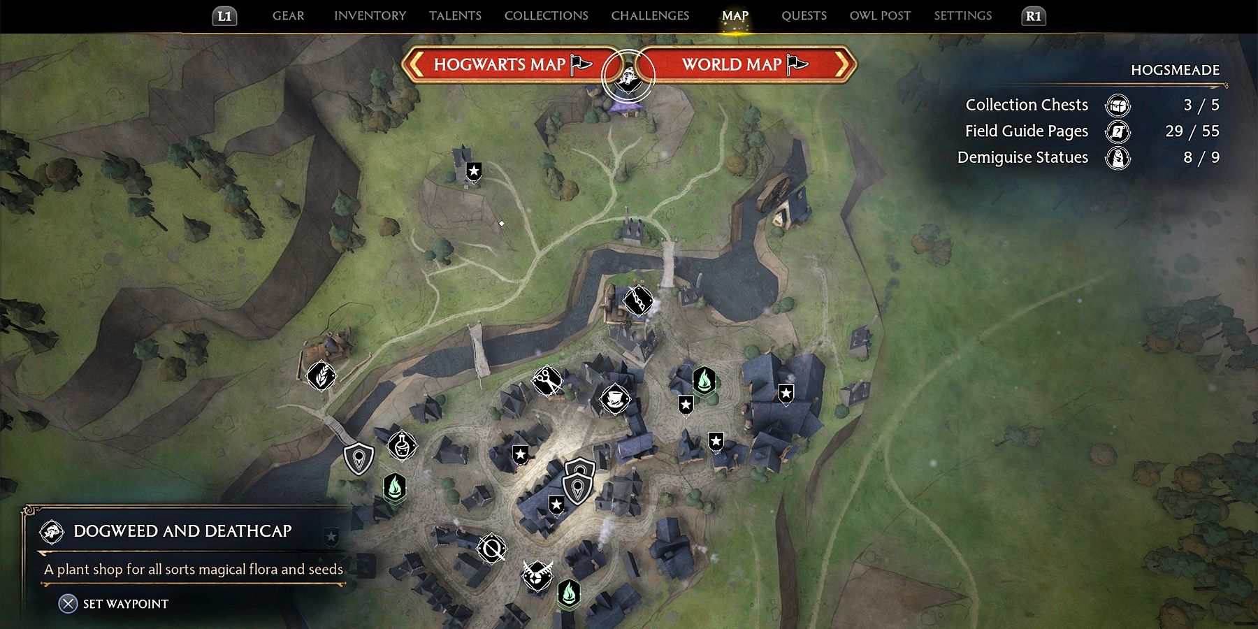 all hogsmeade vendors location in hogwarts legacy