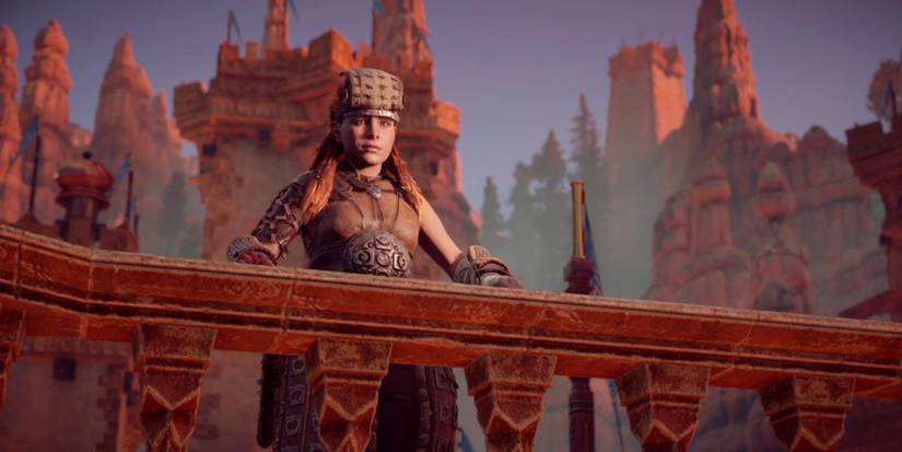 Aloy at Sunfall in Horizon Zero Dawn