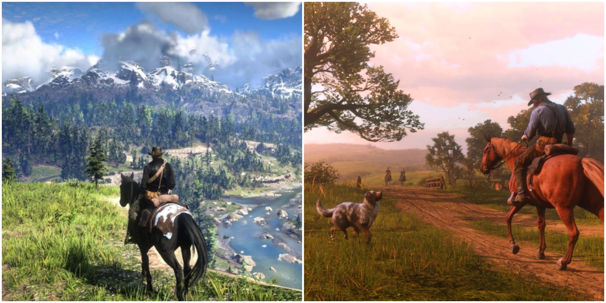Arthur menunggang kuda di Red Dead Redemption 2