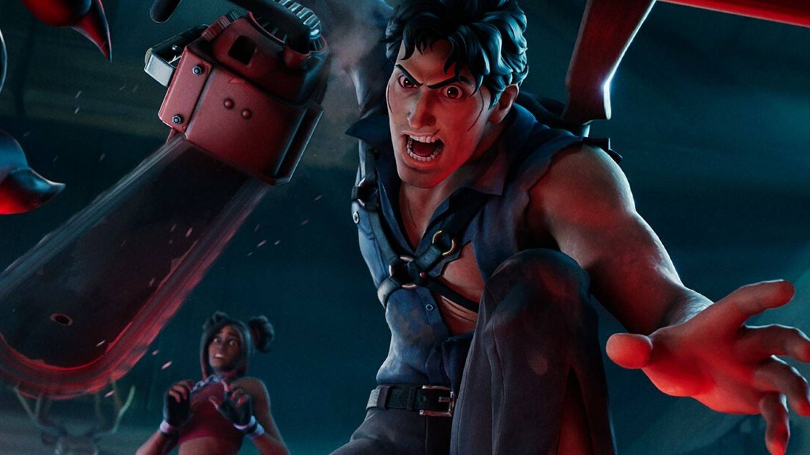 fortnite ash williams chainsaw hand promo art