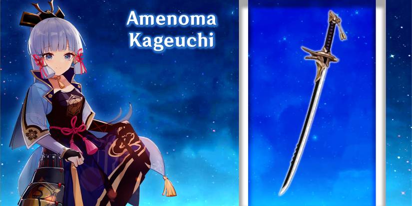 ayaka holding amenoma kageuchi in genshin impact