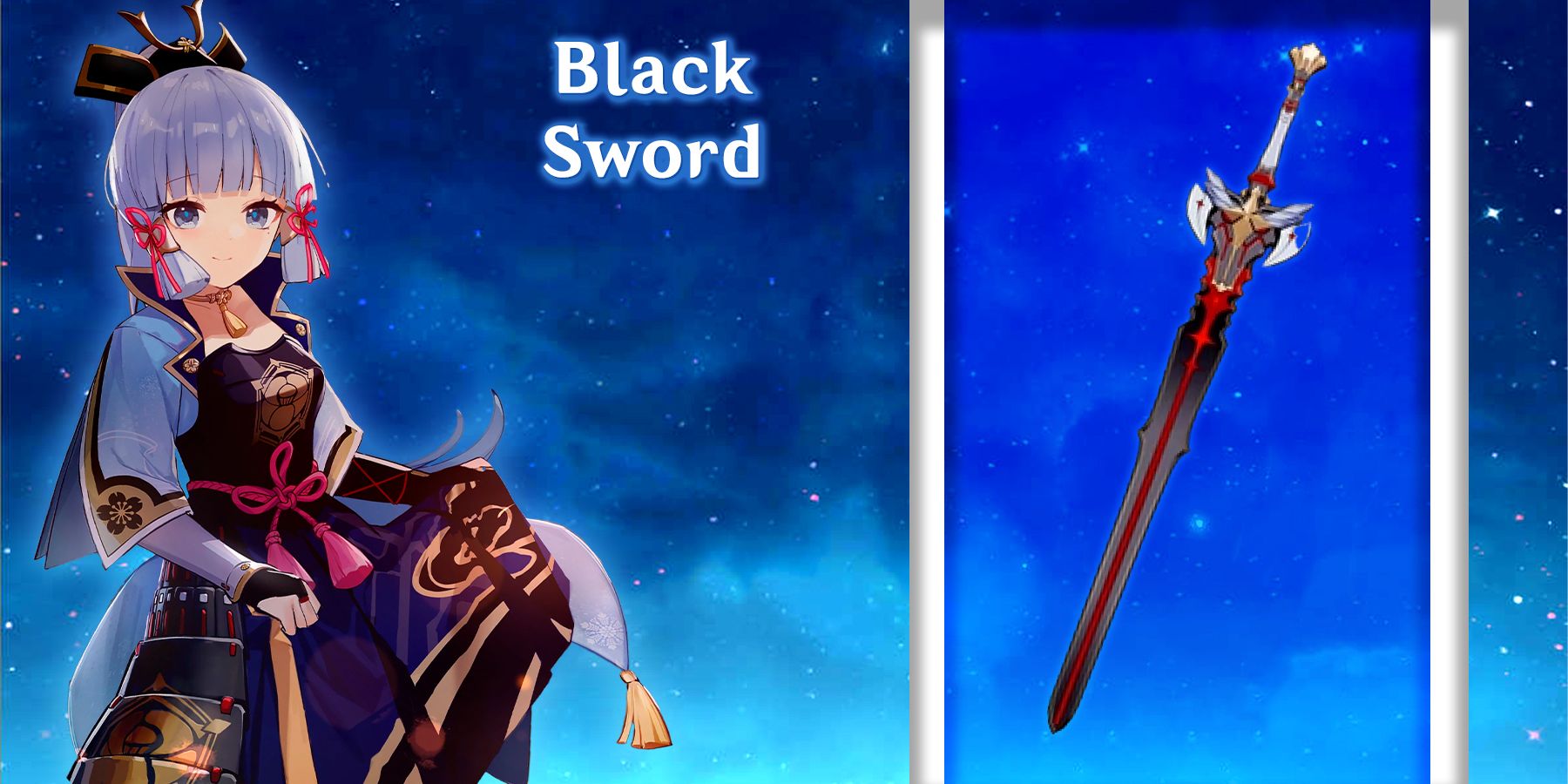 ayaka holding black sword in genshin impact