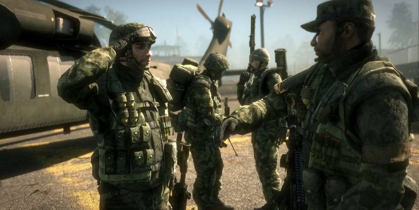 Soldier saluting in Battlefield Bad Company