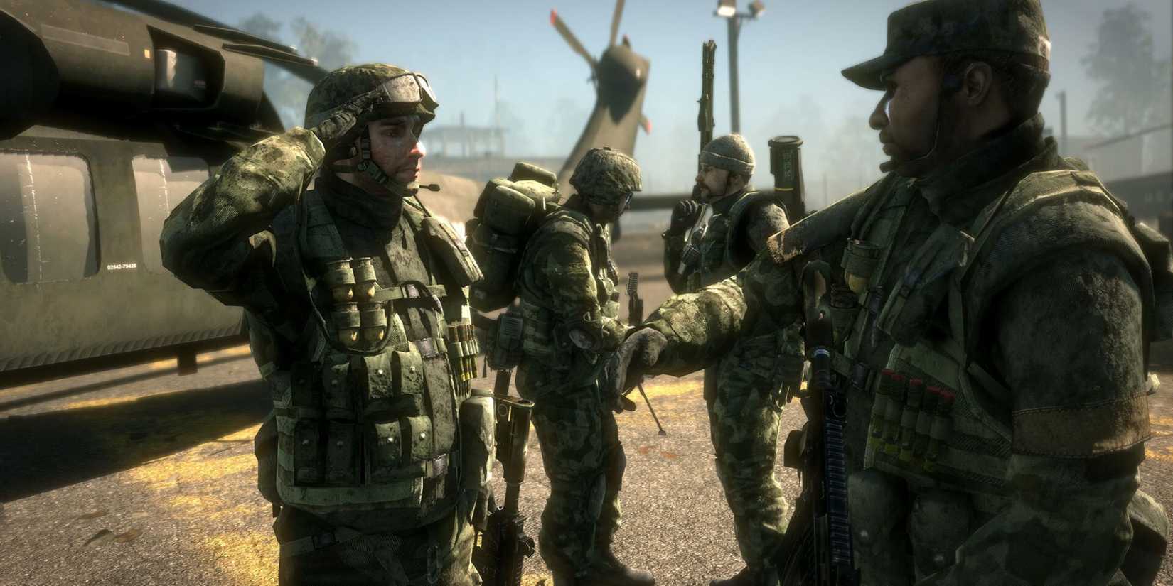 Soldier saluting in Battlefield Bad Company