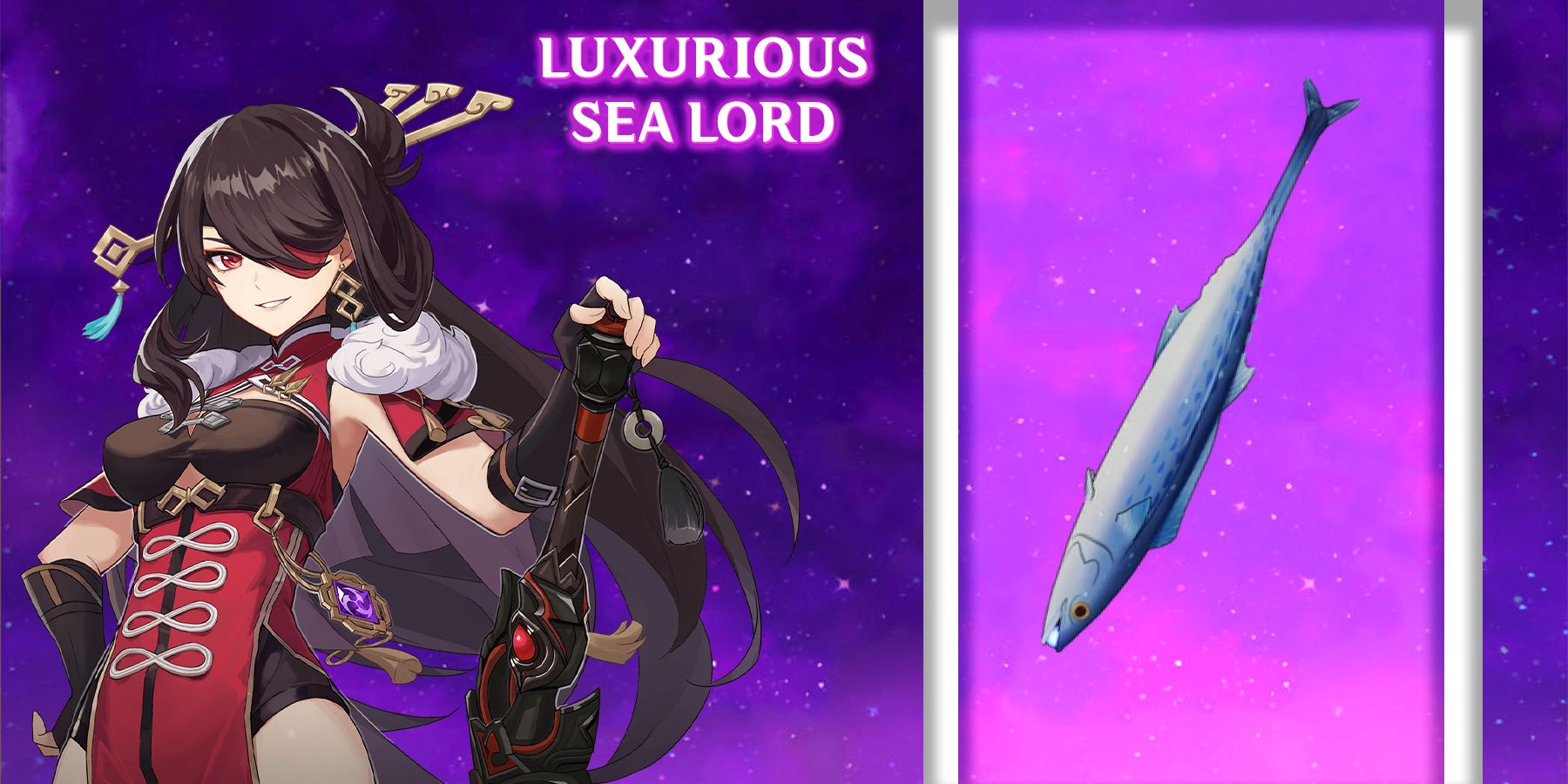 beidou holding luxurious sea lord in genshin impact