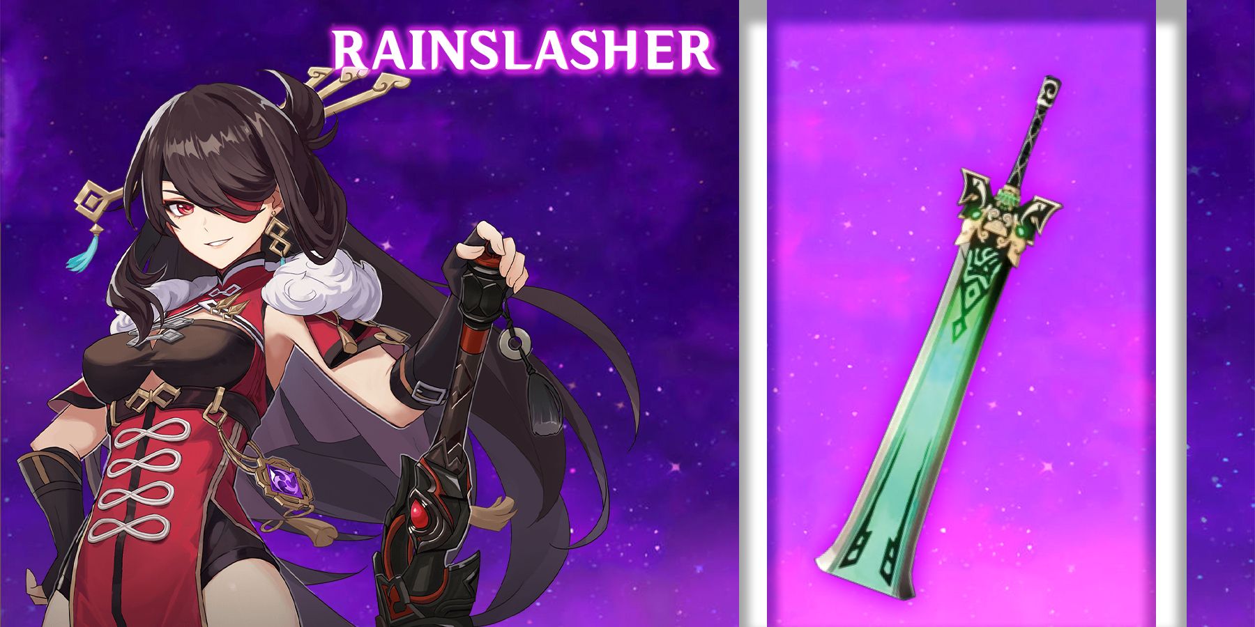 beidou holding rainslasher in genshin impact