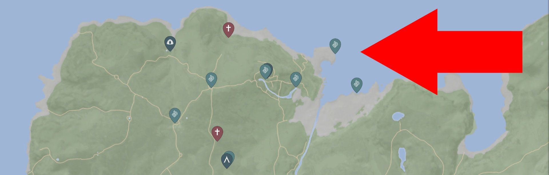 map showing rope farming locations in sons of the forest. 