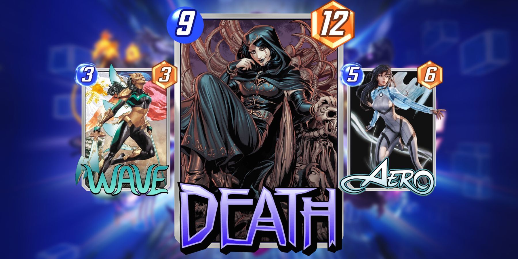 image showing best pool 3 cards for death deck in marvel snap.