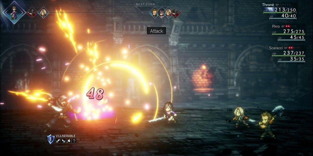 Characters using Boost mode in Octopath Traveler 2