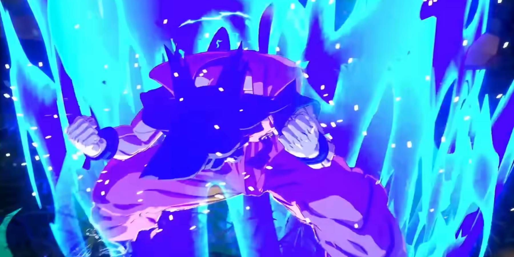 Goku charging up to Super Saiyan Blue in the Dragon Ball Z: Budokai Tenkaichi 2 trailer