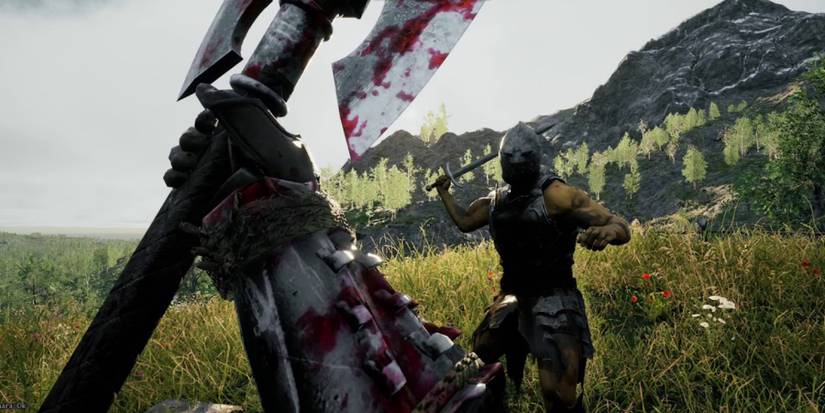 A fighter readying an attack