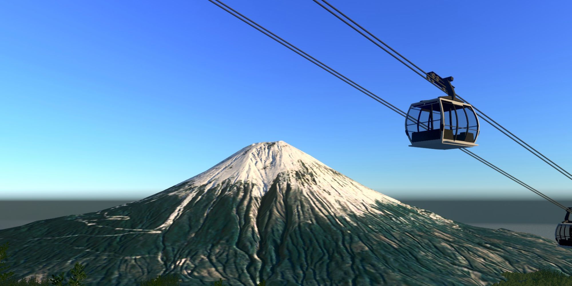  Cities: Skylines large mountain with cable cars going over 