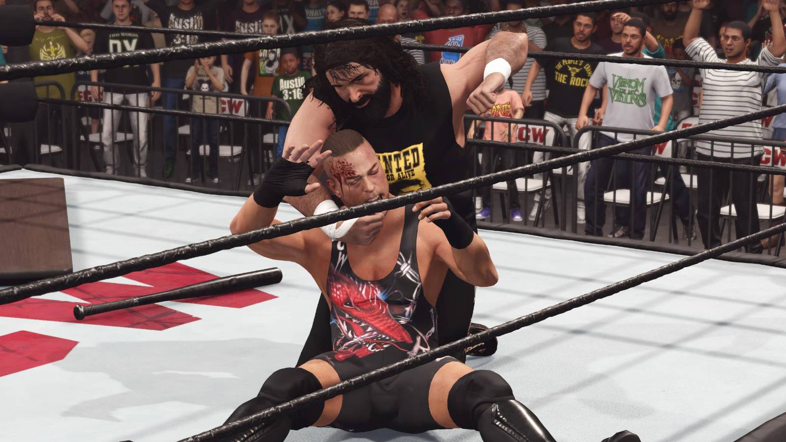 Cactus Jack attacking RVD's head