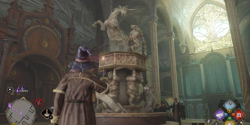 Central hall fountain field guide page location Hogwarts Legacy