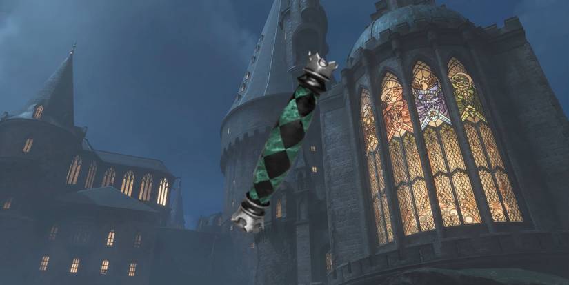 Checkerboard Teal Wand Handle