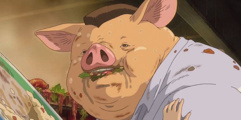 Chihiro’s dad as a pig in Spirited Away
