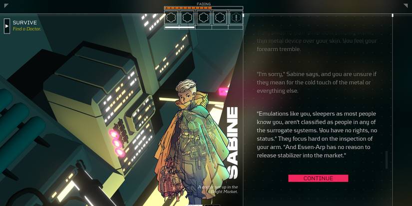 Talking to Sabine in Citizen Sleeper