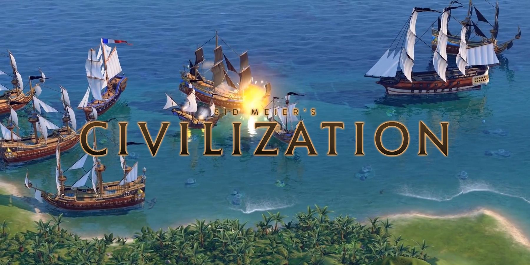 Screenshot of a naval battle in Civilization 6's pirate scenario