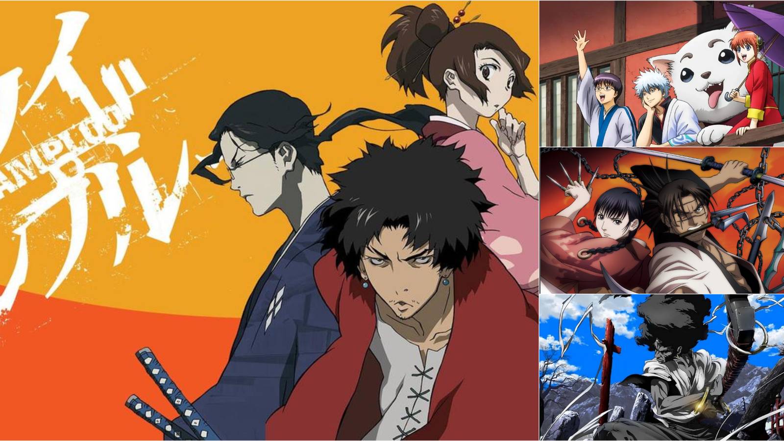 Gintama, Blade of the immortal, Afro Samurai and Samurai Champloo