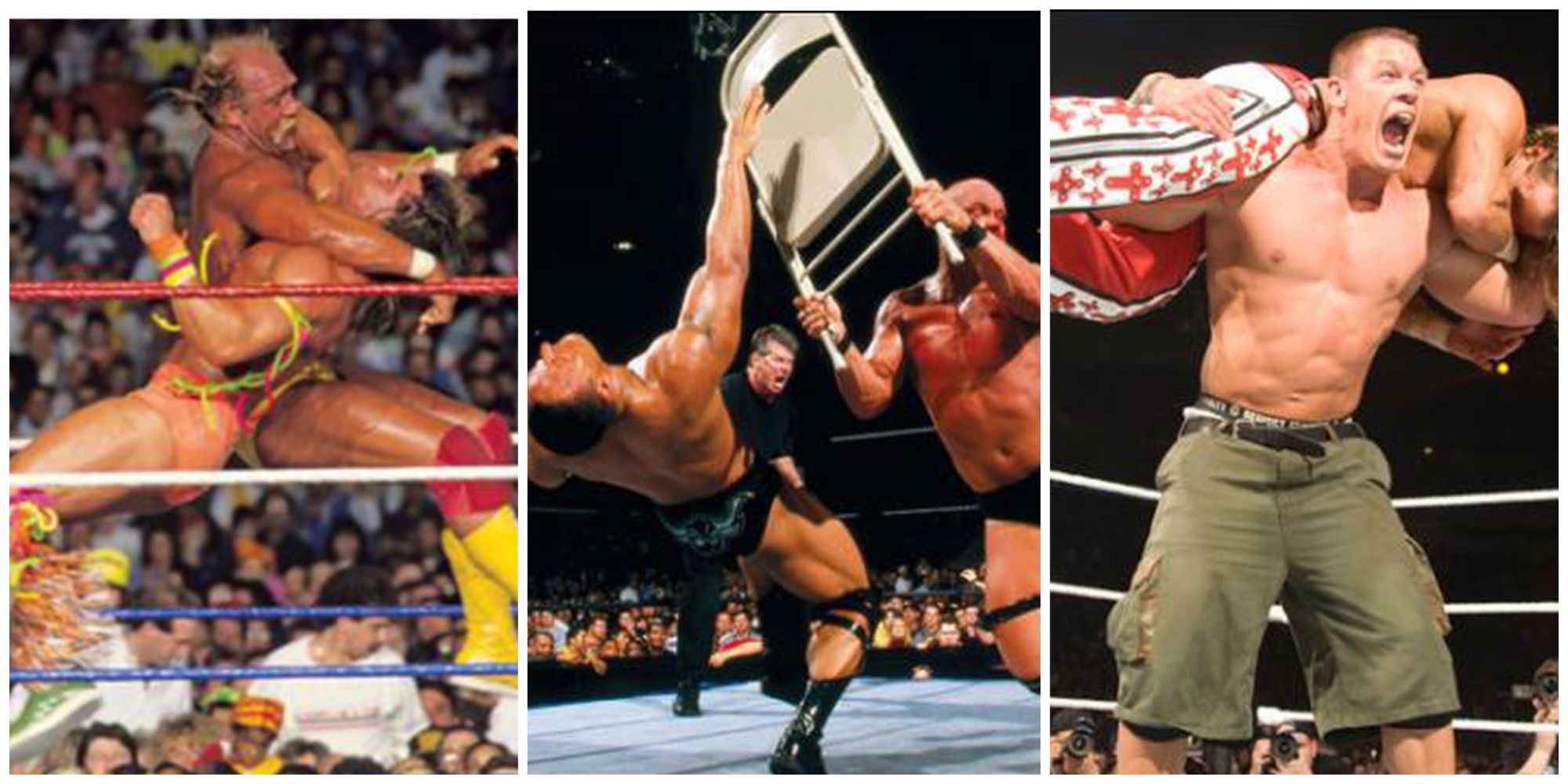 Ultimate Warrior. Hulk Hogan. Rock. Stone Cold Steve Austin. John Cena. Shawn Michaels.