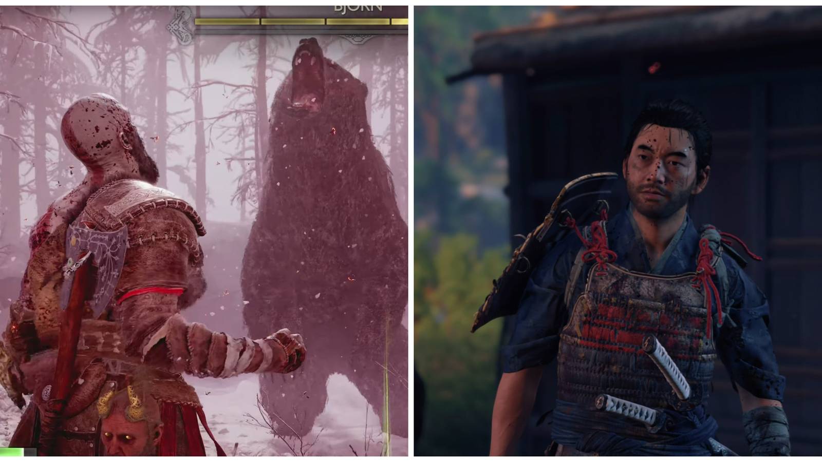 Kratos and Jin Sakai