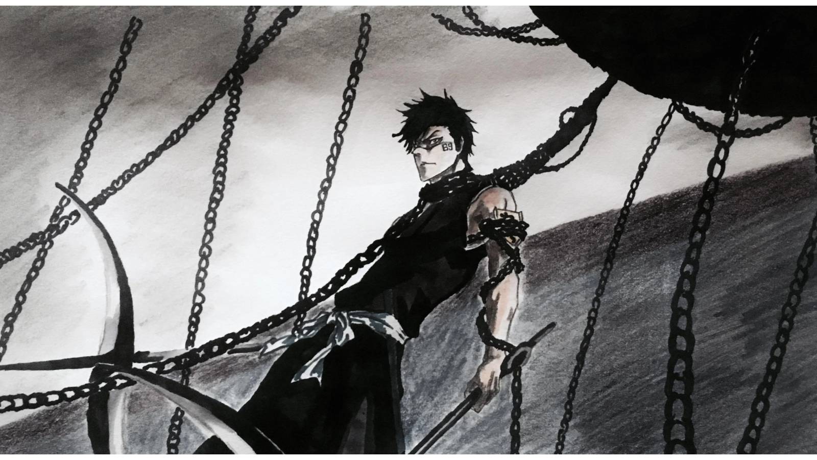 Depiction Of Shuhei Hisagi's Kazeshini Fushi no Kojyo Bankai In Bleach