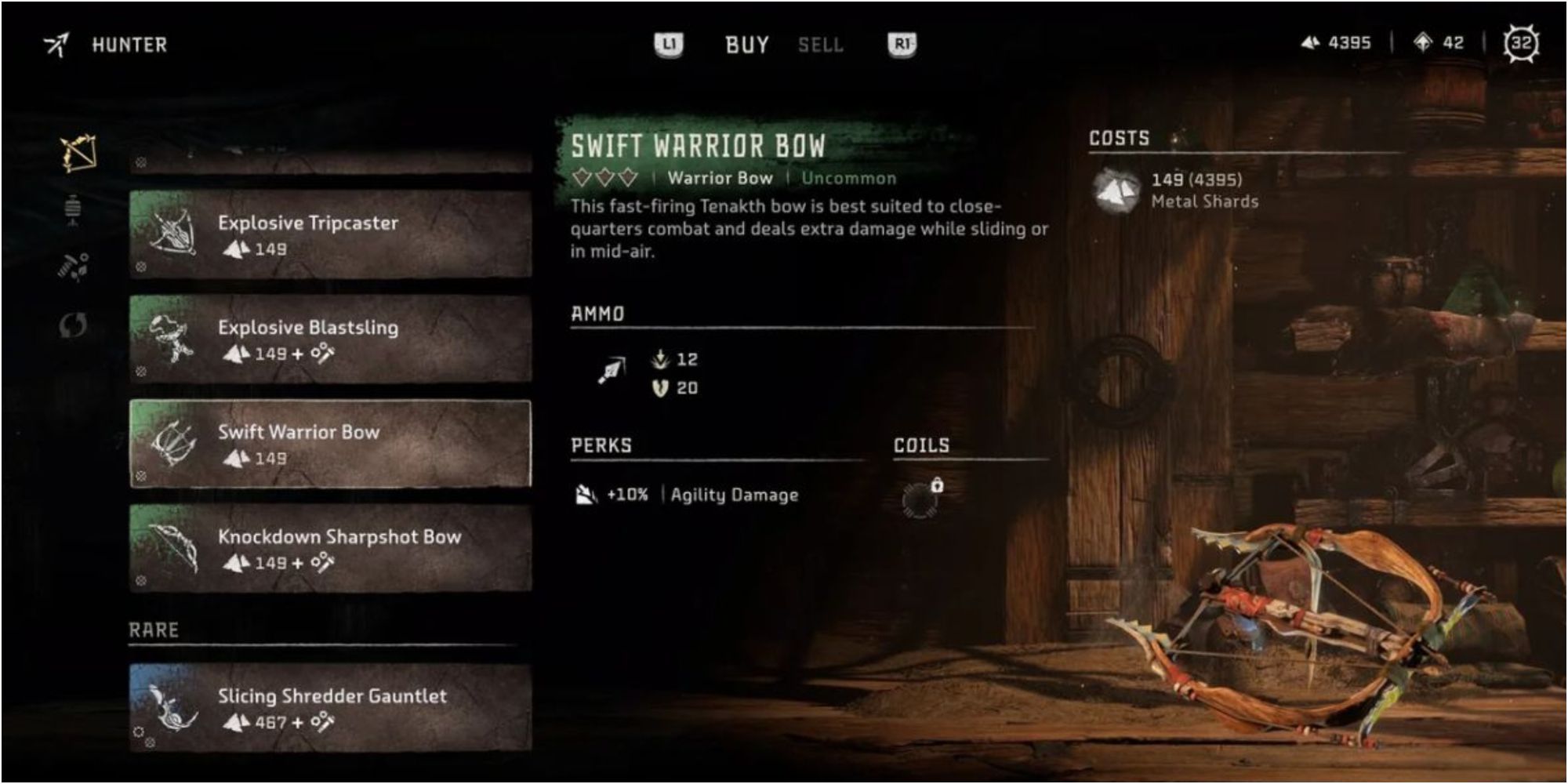 Swift warrior bow stats