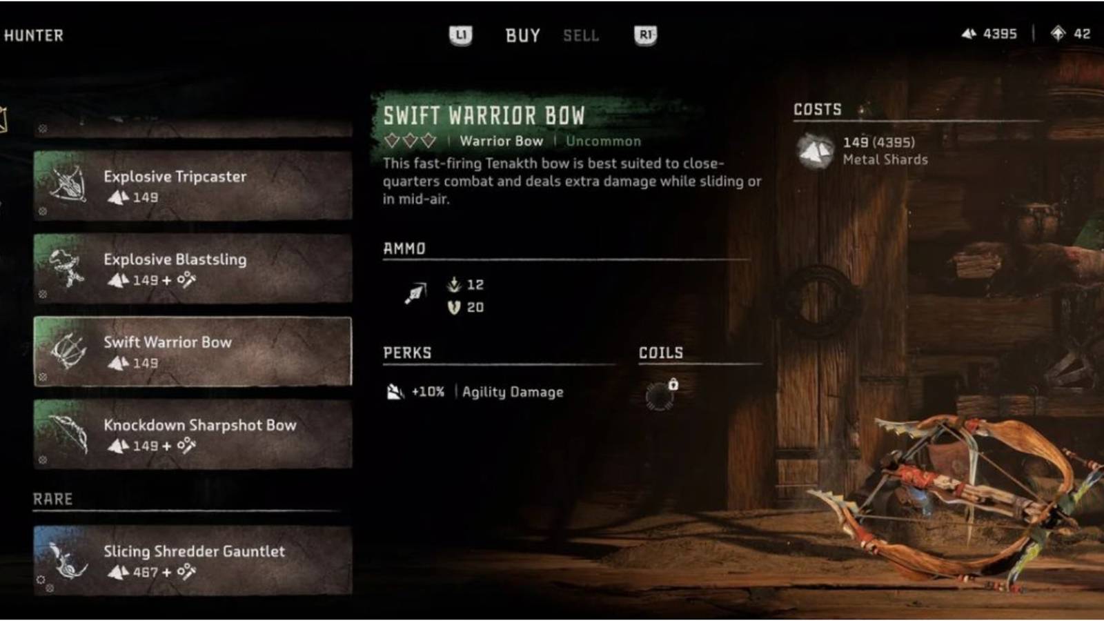 Swift warrior bow stats