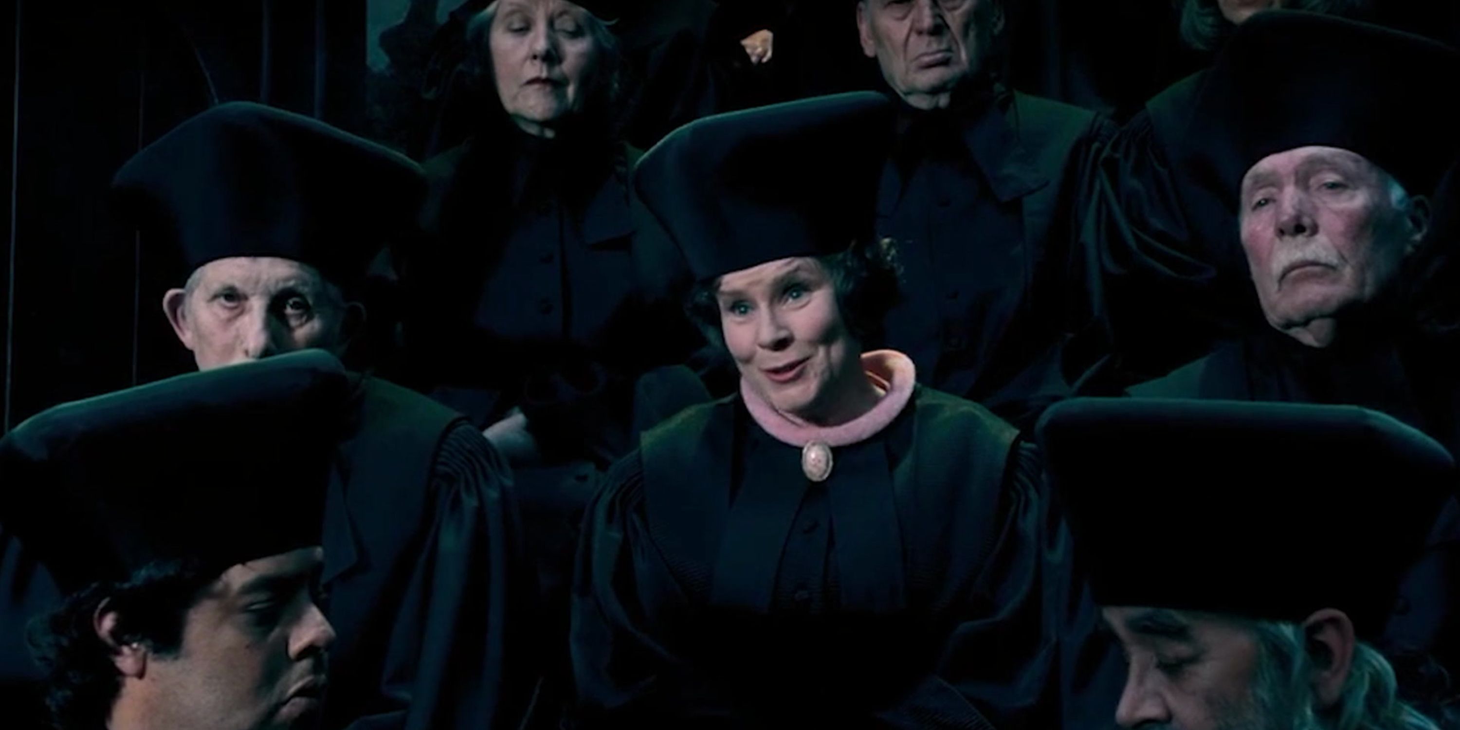 Dolores Umbridge in the courtroom in Harry Potter and the Order of the Phoenix