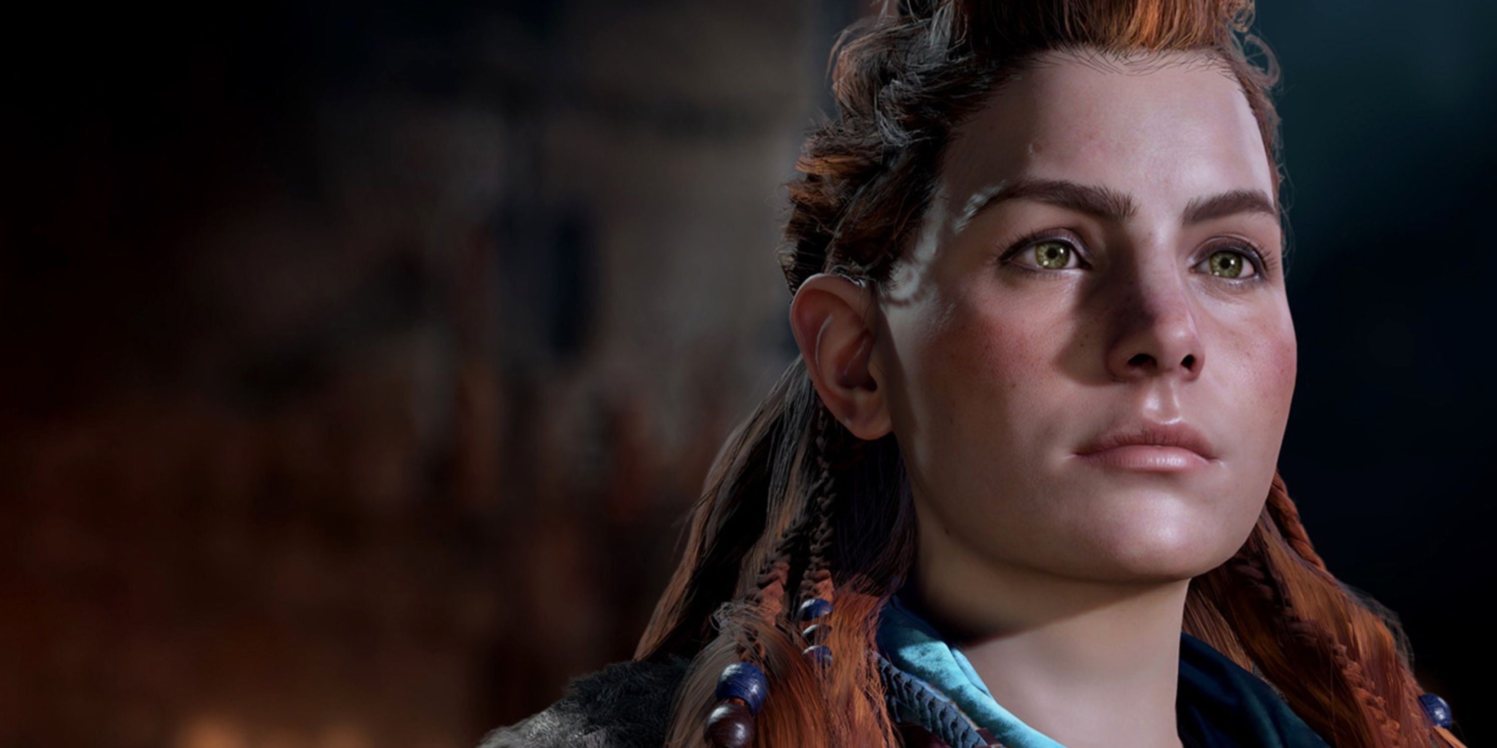 Game art from Horizon Zero Dawn of Aloy