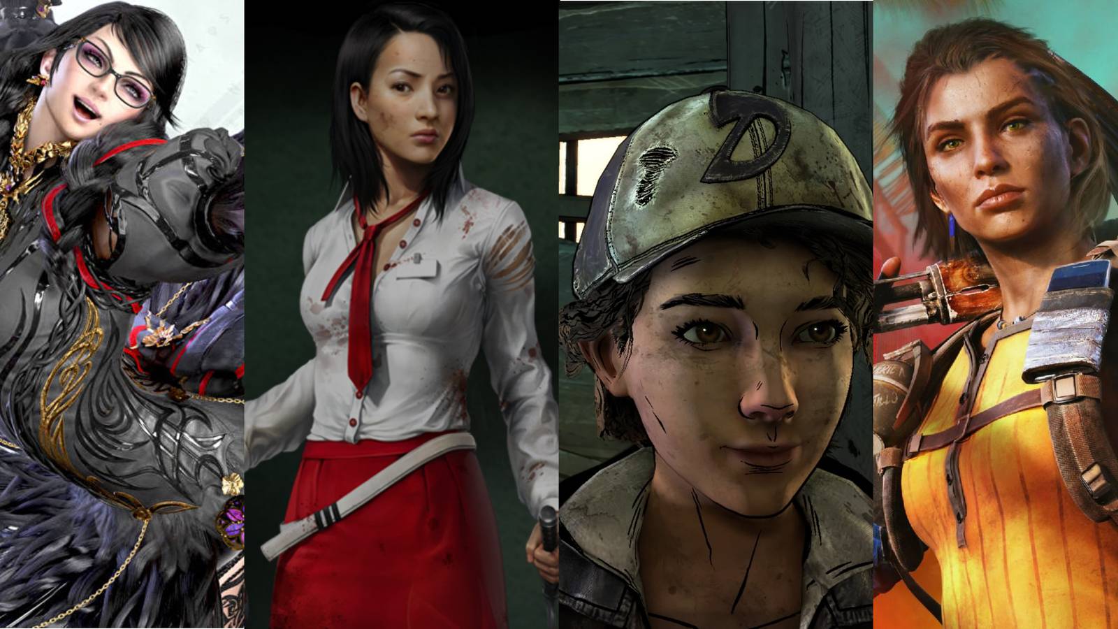 Bayonetta from Bayonetta 3, Xian Mei from Dead Island, Clemintine from Telltale Game's The Walking Dead and Dani from Far Cry 6