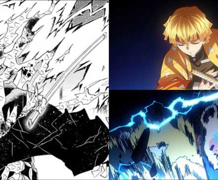 Zenitsu attacking
