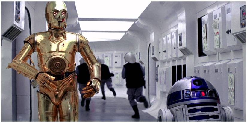 C-3PO and R2D2 in the original Star Wars trilogy