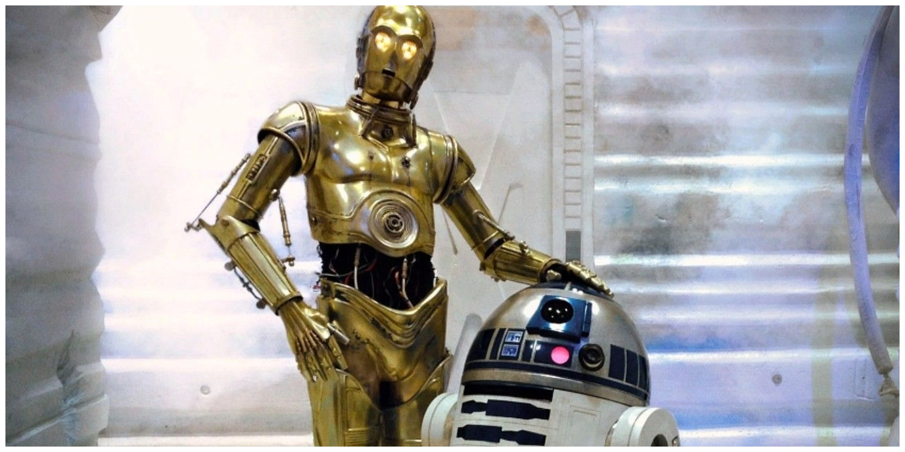C-3PO and R2D2 in A New Hope