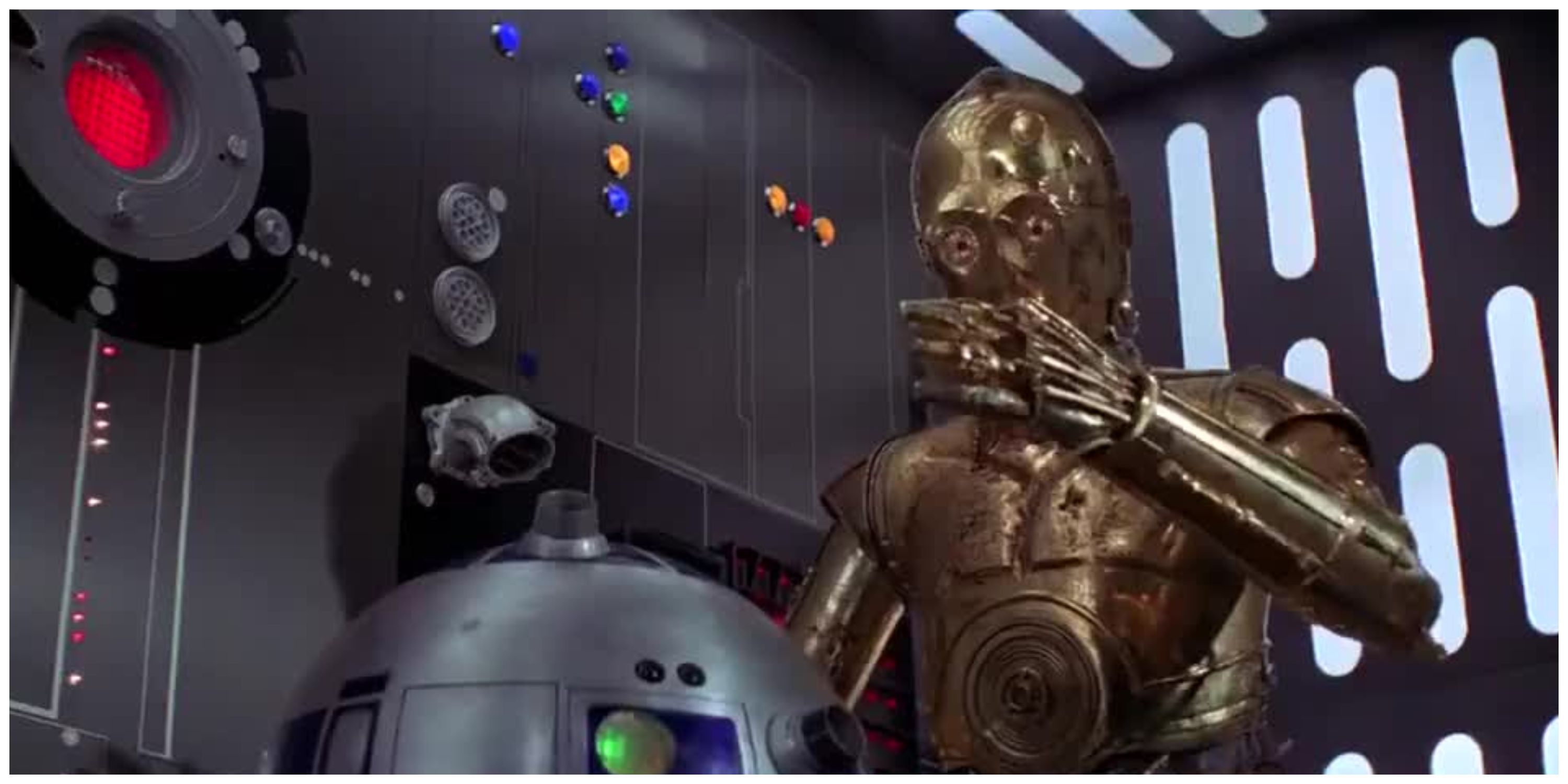 R2D2 and C-3PO in Star Wars: A New Hope