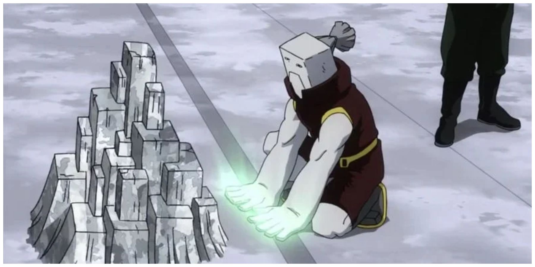 Cementoss Creating A Wall Of Cement During the Sports Festival in My Hero Academia