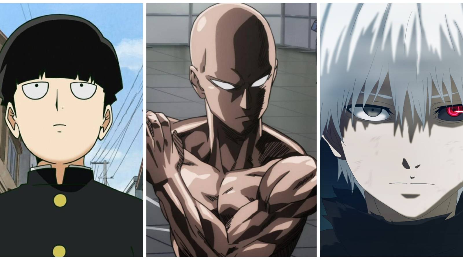 Mob, Saitama, and Kaneki