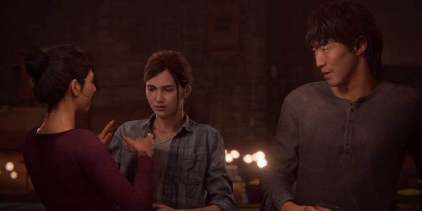Dina, Ellie, and Jesse in The Last of Us Part II.