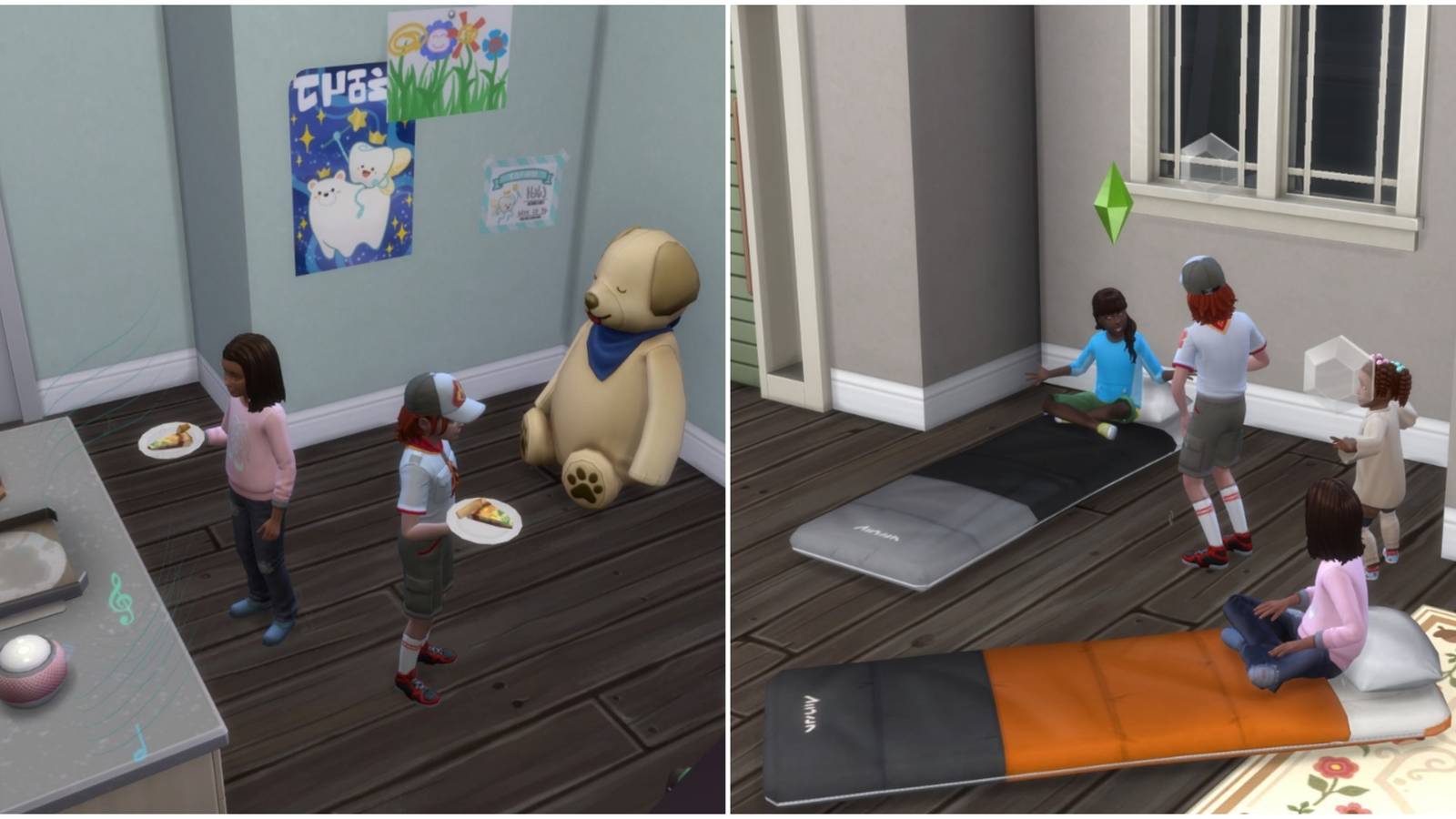 having snacks and going to be during slumber party